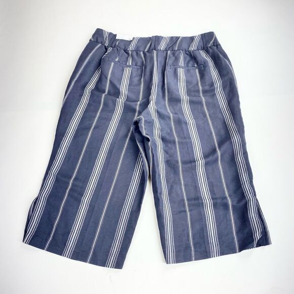 Lane Bryant high rise cropped pinstripe linen lightweight pants 20 - Picture 2 of 11